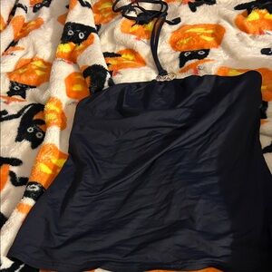 Michael Kors Navy Blue Swim Top